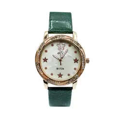 ساعت مچی عقربه ای زنانه او ال جی بند سبز
