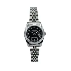 ساعت مچی عقربه ای زنانه رولکس صفحه مشکی