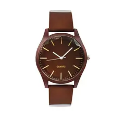 ساعت مچی عقربه‌ای مردانه بند قهوه ای