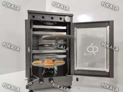 تنور شیشه بزرگ کوره ای 4سینی +2چدن32  دماسنج دار (TG_397)