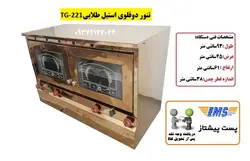 تنور دوقلوی استیل طلایی TG-221