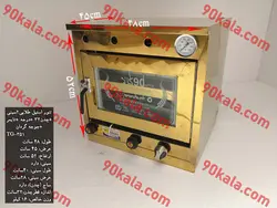 تنور گازی استیل طلایی 2 سینی چدن 32 درجه  تایمر  جوجه گردان مدل TG-351