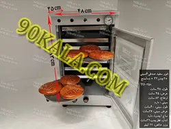 تنور گازی سفید صدفی 6 سینی 2 چدن 32 دماسنج مدل TG-358