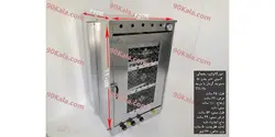 تنور گازی گالوانیزه یخچالی 4 سینی دو چدن 50 و جوجه گردان با درجه ۹۰ کالا مدل TG-350