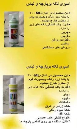 اسپری لکه بر - عباسي شاپ فروش آنلاين لايي چسب و ملزومات خرازی و خیاطی