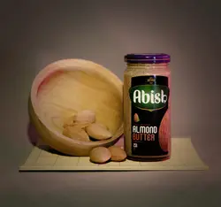 کره بادام درختی طبیعی وارگانیک آبیش