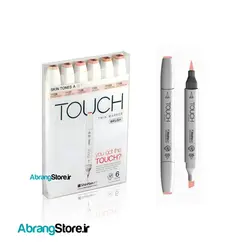 ماژیک تاچ براش 6 رنگ A پوست | Touch Brush Marker