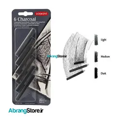 زغال فشرده درونت ۶ عددی | Derwent Compressed Charcoal