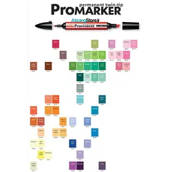 ماژیک پرومارکر ست 55 عددی | Promarker Permanent Twin-tip