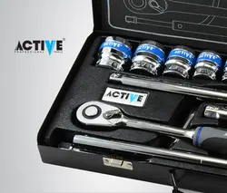 جعبه بکس 24 پارچه اکتیو مدل AC-63224 Active 24PCS Drive Sockets Set Model AC-63224 – فروشگاه اینترنتی ابزار آنلاین