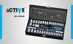جعبه بکس 40 پارچه اکتیو مدل AC-63240 Active 40PCS Drive Sockets Set Model AC-63240 – فروشگاه اینترنتی ابزار آنلاین