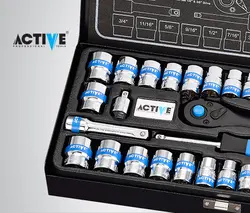 جعبه بکس 40 پارچه اکتیو مدل AC-63240 Active 40PCS Drive Sockets Set Model AC-63240 – فروشگاه اینترنتی ابزار آنلاین
