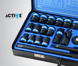 جعبه بکس 26 پارچه اکتیو مدل AC-63226 Active 26PCS Drive Sockets Set Model AC-63226 – فروشگاه اینترنتی ابزار آنلاین