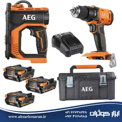 کیت دریل چکشی و کمپرسور باد شارژی آاگ AEG مدل BK18C+BSB18G4 - ابزار کوثران | فروشگاه اینترنتی ابزار آلات