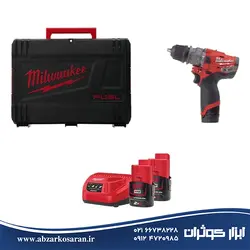 کیت دریل پیچ‌گوشتی چکشی میلواکی Milwaukee مدل M12FPDXKIT-202X - ابزار کوثران | فروشگاه اینترنتی ابزار آلات