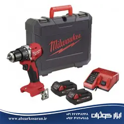 دریل چکشی 18 ولت میلواکی Milwaukee مدل M18BLPDRC-202C - ابزار کوثران | فروشگاه اینترنتی ابزار آلات