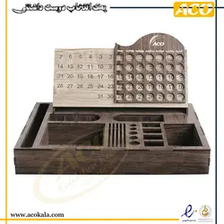 استند و تقویم چوبی رومیزی