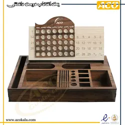 استند و تقویم چوبی رومیزی