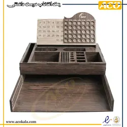 استند و تقویم چوبی دو طبقه