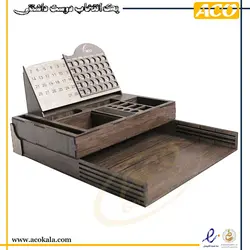 استند و تقویم چوبی دو طبقه