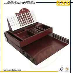 استند و تقویم چوبی دو طبقه