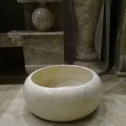 کاسه روشویی سنگی طرح قوس با سنگ نمین