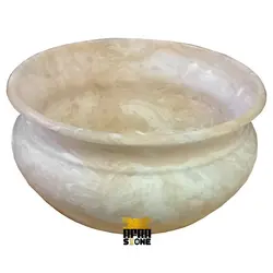 کاسه روشویی سنگی مرمر پرتقالی گلدانی