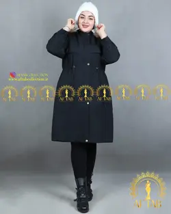 کاپشن بلند کمرگت دار سایز بزرگ