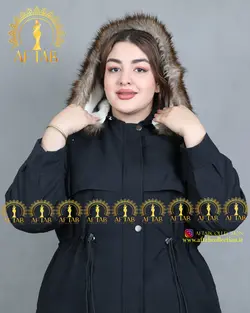 کاپشن بلند کمرگت دار سایز بزرگ