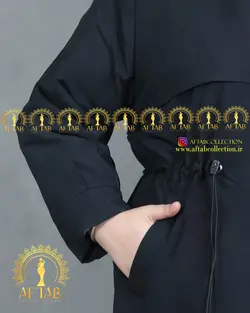 کاپشن بلند کمرگت دار سایز بزرگ