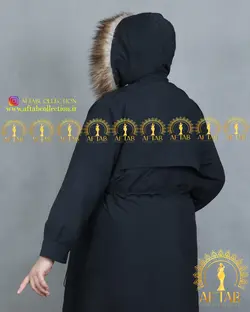 کاپشن بلند کمرگت دار سایز بزرگ