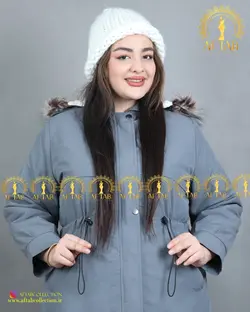 کاپشن بلند کمرگت دار سایز بزرگ