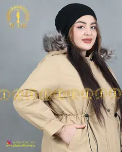 کاپشن بلند کمرگت دار سایز بزرگ