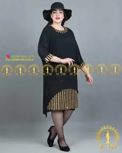 پیراهن مجلسی خرجکارپولکی سایز بزرگ