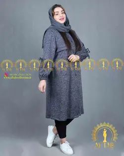 مانتو بافت پاییزه آستین پاپیون سایزبزرگ