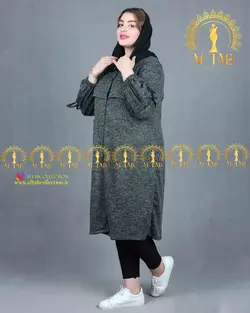 مانتو بافت پاییزه آستین پاپیون سایزبزرگ