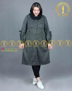مانتو بافت پاییزه آستین پاپیون سایزبزرگ