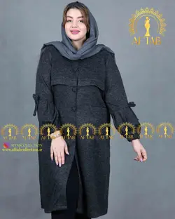 مانتو بافت پاییزه آستین پاپیون سایزبزرگ