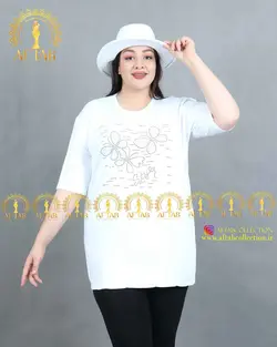 تیشرت راحتی نگین پروانه سایز بزرگ