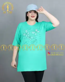تیشرت راحتی نگین پروانه سایز بزرگ