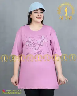 تیشرت راحتی نگین پروانه سایز بزرگ