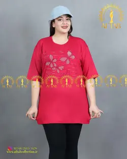 تیشرت راحتی نگین پروانه سایز بزرگ