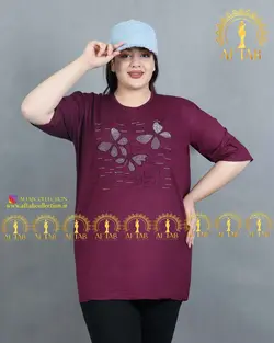 تیشرت راحتی نگین پروانه سایز بزرگ