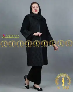 مانتو کرپ فکورا آستین کلوش سایز بزرگ