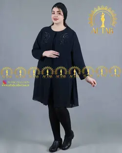 تونیک گل شکوفه ای مجلسی سایزبزرگ - فروشگاه لباس سایز بزرگ زنانه آفتاب