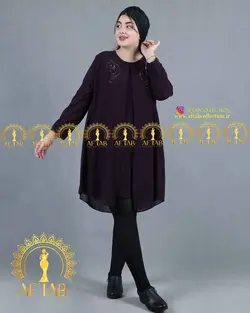 تونیک گل شکوفه ای مجلسی سایزبزرگ - فروشگاه لباس سایز بزرگ زنانه آفتاب