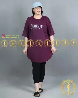 تیشرت راحتی پایین هلال سایزبزرگ