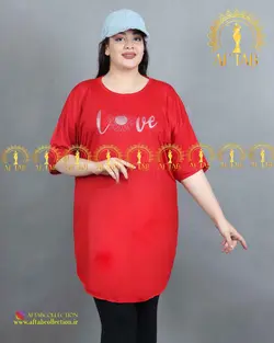 تیشرت راحتی پایین هلال سایزبزرگ