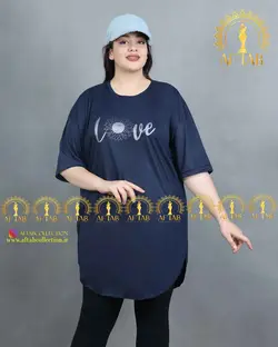 تیشرت راحتی پایین هلال سایزبزرگ
