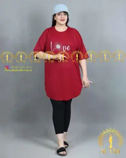 تیشرت راحتی پایین هلال سایزبزرگ